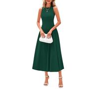 PRETTYGARDEN Spring Casual Dresses for Women 2025 Summer Business Work Midi Sleeveless A Line Pleated Cocktail Dress