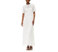 PRETTYGARDEN Womens Eyelet Cover Up Dress 2025 Summer Vacation Resort Maxi Dresses Beach Short Sleeve Hollow Out Sundress, White, M