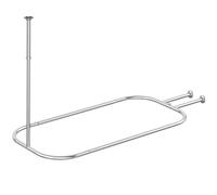 PrettyHome Shower Curtain Rod Hoop Square Shape Bathroom Heavy Duty No Rust Oval Shower Rod 58.3"x24" for Clawfoot Tub,for Free Standing Tubs Chrome