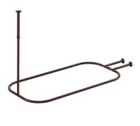 PrettyHome Shower Curtain Rod Hoop Square Shape Bathroom Heavy Duty No Rust Oval Shower Rod 58.3"x24" for Clawfoot Tub,for Free Standing Tubs Bronze