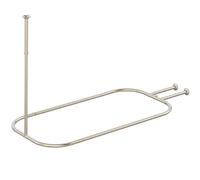 PrettyHome Shower Curtain Rod Hoop Square Shape Bathroom Heavy Duty No Rust Oval Shower Rod 58.3"x24" for Clawfoot Tub,for Free Standing Tubs Brushed Nickel