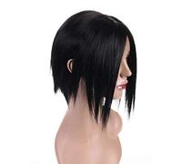 Prettyland black Short Sleek layered hair-cut fringed straight Unisex BOB Wig Matte Natural For Everyday C546