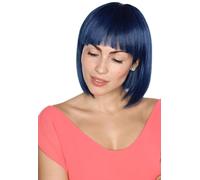 Prettyland ladies short natural like real hair short hair chin-length BOB straight wig blue-black short wig blue-black C442