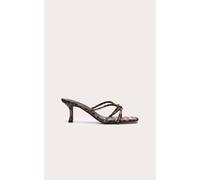 Prettylittlething Satin Wide Fit Square Toe Knotted Heeled Mules In Leopard leopard