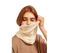 Prettystern Loop Scarf 100% Cashmere Wool Plain Knit Women Neckerchief Tube Shawl Off-White