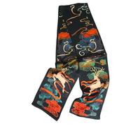 Prettystern Men's Women's Elegant 2-Layer Slim Long Tie Scarf Silk Scarf Neckerchief for Feeling and Summer, DS09 Deer Dark Green, 2-lagig, 150 cm X 16 cm