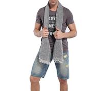 Prettystern Mottled Tone on Tone Plain Colour Unisex 100% Linen Cool Summer Long Scarf - T06 grey