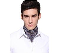 Prettystern Pure Silk Square Men´s Bandana Neckerchief Head-scarf Light Blue Paisley No.4