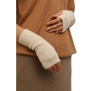 Prettystern Women's Cashmere Wool Ribbed Fingerless Gloves Hand Warmers Wrist Warmer Pulse Warmer, N - Cream White, Länge 21 cm, Gewicht 20g