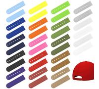 Pretwad 18 Pairs 18 Colors Snapback Strap Covers | 7-Hole Adjustable Plastic Replacement Fasteners & Buckle Extenders for Baseball Caps, Cowboy Hats, Snapback Hats | Hat Strap Clip Repair Kit