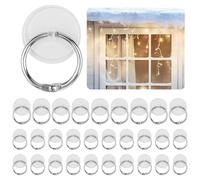 Pretwad Self-Adhesive Ceiling Hooks for Hanging, 60 Pcs Self Adhesive Ceiling Hook Hanging Hook with Binding Ring, Sticky Ceilings Hooks Small Disc Sticker Hanger for Festival Decoration