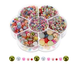 PRETYZOOM 1 Box of Flatback Pearl Craft Decors for DIY Nails and Daily Life, Abs Material with 5600 Pieces, Easy to Remove and Stay a Lasting Time, Decorative Pearl Beads for Nail