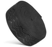 PRETYZOOM 1 Roll Non-slip Elastic Band Wide Elastic Knit Band with Silicone Gripper Tape High-strength Nylon and Spandex Material for Headbands and Waistbands Black
