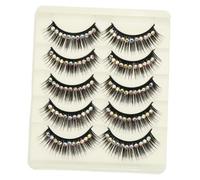 PRETYZOOM 10 Pairs Dramatic Long False Eyelashes with Shiny Glitter Gems for Women and Natural Look Cosmetic Lashes for Stage Party Cosplay and Daily Wear