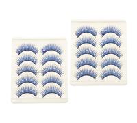 PRETYZOOM 10 Pairs Rhinestone Stage False Eyelashes with Glitter Sparkly Fake Lashes for Party Costume Makeup Artist Model Use