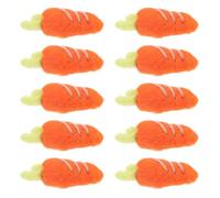 PRETYZOOM 10 Pcs DIY Hairpin Accessories Wool Felt Carrot Shape Decor Bright Colors Good Decorative Effect Wide Range Craft Decorations for Needle Felting