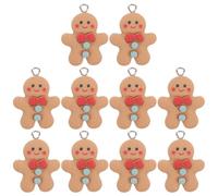 PRETYZOOM 10 Pcs Gingerbread Charms Pendants DIY Jewelry Accessories for Earrings and Keychains Cute Gingerbread Pendant Set for Holiday Crafting