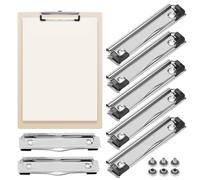 PRETYZOOM 10 Pcs Hardboard Clips Clipboard Clips 12cm Rust-Resistant Metal with Rubber Corners and Nails for Office and Home Paper Files