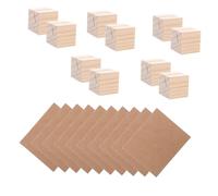PRETYZOOM 10 Set Wooden Table Stand Card Holders for Notes Photos Square Memo Clips for Wedding Seating Cards Restaurant Party Table Decoration Natural Bark DIY Design