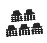 PRETYZOOM 100 pcs Mini Black Felt Top Hats for Crafts Tiny Formal Doll Hats for DIY Decorations Christmas Tree Wine Bottle Toppers Reusable Miniature Caps for Figurines and Party Accessories