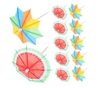 PRETYZOOM 100pcs Disposable Cocktail Picks with Mini Umbrella Decorations for Drinks and Fruit Tropical Party Toothpicks for Summer Beach Events Hygienic and Photo-Worthy Drink Garnishes
