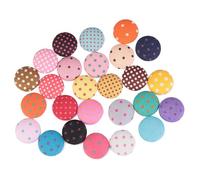 PRETYZOOM 100pcs DIY Sewing Buttons Flat Bottom Button Fabric Covered Decorative Polka Dot Practical for Handmade Projects and Crafts Assorted Colour Random Color