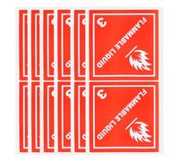 PRETYZOOM 100pcs Flammable Liquid Warning Labels Red Copper Plate Self-Adhesive Stickers for Hazardous Materials Transportation Via Air and Sea Easy Application