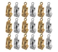 PRETYZOOM 100PCS Vintage Prayer Alloy Charms for Jewelry Making Pendants for DIY Necklace Bracelet Crafting Mixed Gold and Silver Religious Accessories