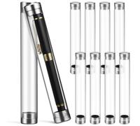 PRETYZOOM 10Pcs Acrylic Pen Case Cylinder Tube Holder, Single Pen Storage Box for Students and Office, Pencil Display Container for Exam and Business Supplies