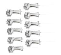 PRETYZOOM 10pcs Aluminum Foil Sports Balloons Fist-shaped Inflatable Cheering Sticks Noise Makers for Sporting Events School Matches Birthday Party Decorations