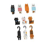 PRETYZOOM 10pcs Cat Wooden Clips Cute Animal Shape Clothespins Small Wooden Clothes Pins for Crafts Photo Display Snack Bag Clips for Home and Diy Projects
