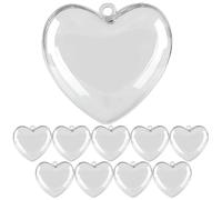 PRETYZOOM 10pcs Fillable Heart Balls Transparent Plastic 5.00X5.00X3.00cm