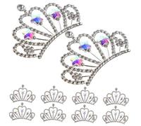PRETYZOOM 10pcs Flatback Crystal Crown Charm Flatback Crystal Charm Mini Tiaras Crown Jewelry Embellishment for Crafts Hair Jewelry
