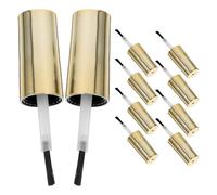 PRETYZOOM 10Pcs Gold Cap Nail Polish Bottle Replacement Brushes 10Ml Small Gel Polish Bottle Caps with Brush for Nail Salon