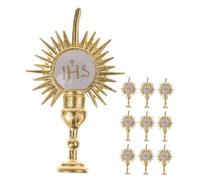 PRETYZOOM 10Pcs Gold Cross Cake Toppers Elegant Religious Cupcake Picks for Baptism and Christening Party Decorations Reusable Decorative Accents for Cake Celebrations