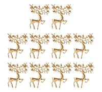 PRETYZOOM 10pcs Golden Elk Brooches Christmas Theme Alloy Lapel Pins Multi-purpose Decorative Accessories for Garments and Parties with Delicate Making and Chic Appearance