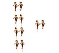 PRETYZOOM 10pcs Halloween Decorative Scarecrows Garden Grass Pumpkin Decorated Dolls for Outdoor Home Fall Ornaments