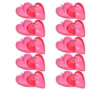 PRETYZOOM 10pcs Heart-shaped Storage Boxes Plastic Red Hanging Valentine Candy Boxes Decorative Present for Valentine Party Favor Empty Heart Shaped Candy Love Shaped