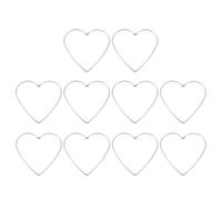 PRETYZOOM 10pcs Heart Shaped Wire Hoops for Crafts Made of Iron, for DIY Dream Catcher and Macrame Projects, Easy to Hang for Framing Handmade Creations, Silver Colour