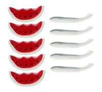 PRETYZOOM 10pcs Japanese Style Ceramic Chopstick Holder Porcelain Utensil Rest with Watermelon Fish Design Compact Cutlery Stand for Kitchen and Office Tableware