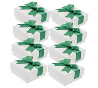 PRETYZOOM 10pcs Jewelry Box with Sponge Filled Cardboard Protective Bracelet and Necklace Holder Decorative Containers with Lid and Green Bow Packaging for Jewelry Storage and Presentation