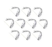 PRETYZOOM 10pcs LED Light Wedding Glow Sticks with Silver Tinsel Streamers Portable Fairy Wand Rods for Year Eve Birthday Parties Christmas and Reception Decorations