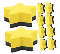 PRETYZOOM 10Pcs Magnetic Pentagram Whiteboard Erasers EVA Felt Cloth Portable Chalkboard Erasers for Office Home School Use