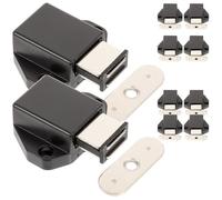 PRETYZOOM 10pcs Magnetic Push to Open Cabinet Door Latches Rebounding Catch for Single Double Doors Easy Install Black Accessories for Wardrobe Kitchen Bathroom