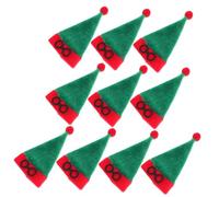 PRETYZOOM 10pcs Mini Christmas Wine Bottle Decorations Soft Lint Tiny Santa Hats for Holiday Party Table Settings Versatile Festive Craft Accessories Compact and Portable Festive Decor
