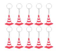 PRETYZOOM 10Pcs Mini Traffic Cone Keychain Road Traffic Cones Charm with Strong Hanging Ring Construction Party Favors Key Pendant for Backpack Car Keys Bag Outdoor Activities