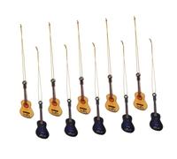 PRETYZOOM 10pcs Miniature Musical Instrument Guitar Ornaments Christmas Tree Decorations Party Favors for Home Desktop Festive Holiday Celebration