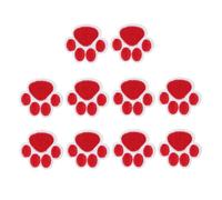 PRETYZOOM 10pcs Multi-Function Cloth Embroidered Paw Print Patches for DIY Decoration on Bags and Hats, Skin Friendly Red Clothes Patches Suitable for Jackets and Coats