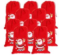 PRETYZOOM 10pcs Red Cloth Drawstring Bag for Christmas Candy Storage, Unique Small Item Pouch with Classic Elegant Style, for Storing Bracelets and Scented Bags during Festive Season
