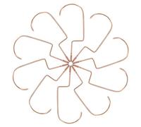 PRETYZOOM 10pcs Rose Gold Metal Hanger Hooks Extended Flat Design 10cm X 1cm Wide Clothing Hooks for Closet and Entryway Coat Rack Storage